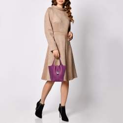 Pre Owned Hermes Anemone Taurillon Clemence Leather Picotin Lock 18 Bag