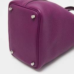 Pre Owned Hermes Anemone Taurillon Clemence Leather Picotin Lock 18 Bag