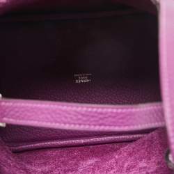 Pre Owned Hermes Anemone Taurillon Clemence Leather Picotin Lock 18 Bag