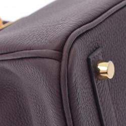 Hermes Purple Togo Leather Gold Hardware Birkin 30 Bag