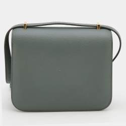 مملوكة مسبقًا Hermes Vert Amande Epsom Leather Gold Finish Constance 18 Bag