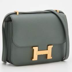 مملوكة مسبقًا Hermes Vert Amande Epsom Leather Gold Finish Constance 18 Bag