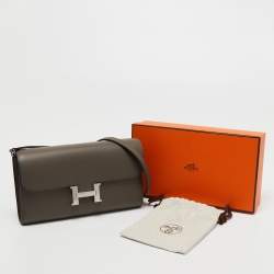 Pre Owned Hermès Etain Epsom Leather Constance Long To Go Wallet