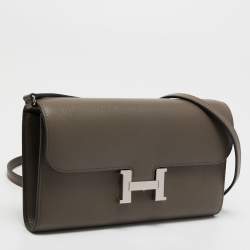 Pre Owned Hermès Etain Epsom Leather Constance Long To Go Wallet