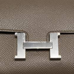 Pre Owned Hermès Etain Epsom Leather Constance Long To Go Wallet