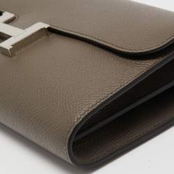Pre Owned Hermès Etain Epsom Leather Constance Long To Go Wallet