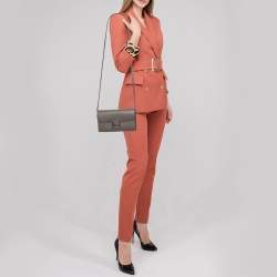 Pre Owned Hermès Etain Epsom Leather Constance Long To Go Wallet