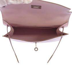 Hermes Pink Swift Leather Palladium Hardware Kelly Pochette Top Handle Bag 