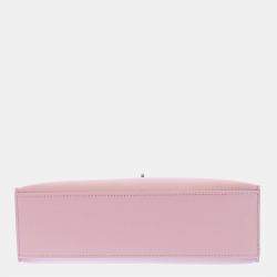 Hermes Pink Swift Leather Palladium Hardware Kelly Pochette Top Handle Bag 