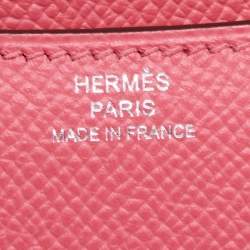Pre Owned Hermes Rose Azalee Epsom Leather Gold Finish Constance 18 Bag