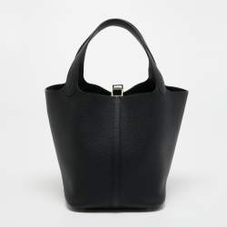 Pre Owned Hermès Noir Togo Leather Picotin Lock 22 Bag
