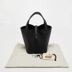 Pre Owned Hermès Noir Togo Leather Picotin Lock 22 Bag