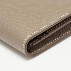 Pre Owned Hermes Etoupe Epsom Leather Bearn Gusset Wallet
