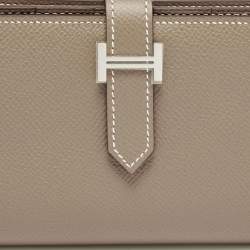 Pre Owned Hermes Etoupe Epsom Leather Bearn Gusset Wallet