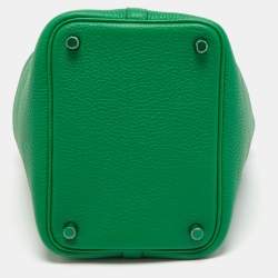 Hermes So Green Bambou Clemence Leather Picotin Lock 18 Bag