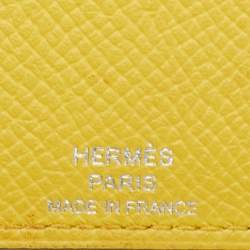 Pre Owned Hermès Jaune De Naples/Mauve Sylvestre/Gold/Blue Du Nurd Epsom Leather Les Petits Chevaux Card Holder