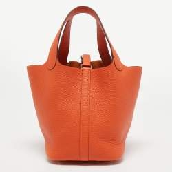 Hermes Feu Clemence Leather Picotin Lock 18 Bag