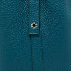 Hermes Vert Bosphore/Deep Blue Clemence Leather Picotin Lock 18 Bag