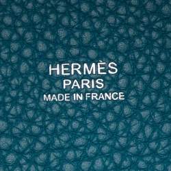 Hermes Vert Bosphore/Deep Blue Clemence Leather Picotin Lock 18 Bag
