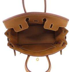 Hermes Gold Togo Leather Gold Hardware Birkin 25 Bag 