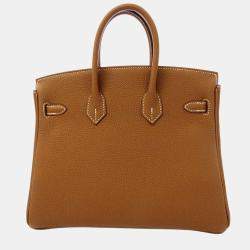Hermes Gold Togo Leather Gold Hardware Birkin 25 Bag 