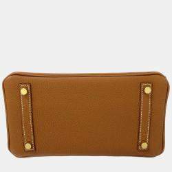 Hermes Gold Togo Leather Gold Hardware Birkin 25 Bag 