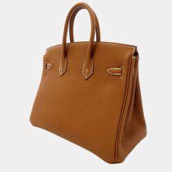 Hermes Gold Togo Leather Gold Hardware Birkin 25 Bag 