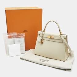 Hermes Nata Epsom Leather Gold Finish Kelly Sellier 28 Bag