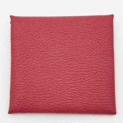 Hermes Framboise/Rouge H Chevre Leather Bastia Change Purse
