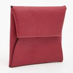 Hermes Framboise/Rouge H Chevre Leather Bastia Change Purse