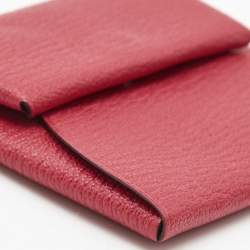 Hermes Framboise/Rouge H Chevre Leather Bastia Change Purse