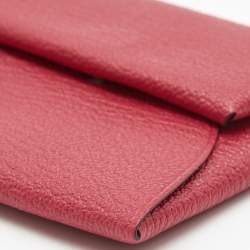 Hermes Framboise/Rouge H Chevre Leather Bastia Change Purse