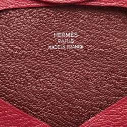 Hermes Framboise/Rouge H Chevre Leather Bastia Change Purse
