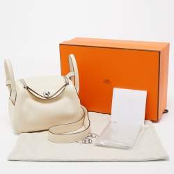 Pre Owned Hermès Nata/Lime Swift Leather Palladium Finish Mini Lindy Bag