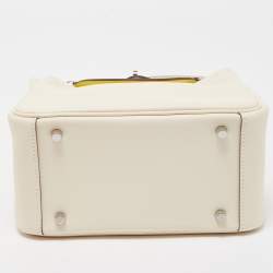 Pre Owned Hermès Nata/Lime Swift Leather Palladium Finish Mini Lindy Bag