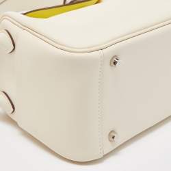 Pre Owned Hermès Nata/Lime Swift Leather Palladium Finish Mini Lindy Bag