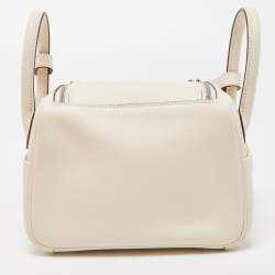 Pre Owned Hermès Nata/Lime Swift Leather Palladium Finish Mini Lindy Bag