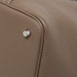 Hermes Etoupe Taurillon Clemence Leather Picotin Lock 22 Bag