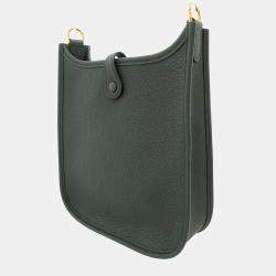 Hermes Green Taurillon Clemence Leather Evelyne TPM Shoulder Bag