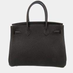 Hermes Black Togo Swift Toile Leather Gold Handware 3 n 1 Birkin 30 Bag 