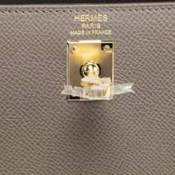 Hermes Etain Epsom Leather Gold Finish Kelly Sellier 25 Bag