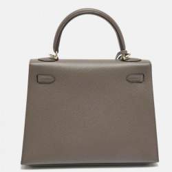 Hermes Etain Epsom Leather Gold Finish Kelly Sellier 25 Bag