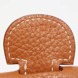 Hermes Gold Taurillion Clemence Leather Evelyne III TGM Bag