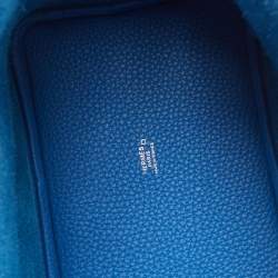 Hermes Bleu Zellige/Mykonos Matt Alligator and Clemence Leather Picotin Lock Touch Bag