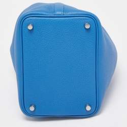 Hermes Bleu Zellige/Mykonos Matt Alligator and Clemence Leather Picotin Lock Touch Bag