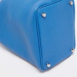 Hermes Bleu Zellige/Mykonos Matt Alligator and Clemence Leather Picotin Lock Touch Bag