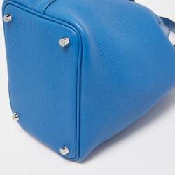 Hermes Bleu Zellige/Mykonos Matt Alligator and Clemence Leather Picotin Lock Touch Bag