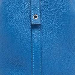 Hermes Bleu Zellige/Mykonos Matt Alligator and Clemence Leather Picotin Lock Touch Bag