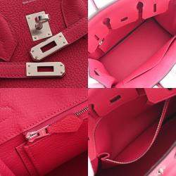 Hermes Pink Togo Leather Palladium Finish Birkin 25 Bag