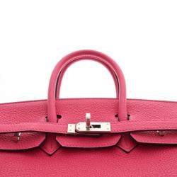 Hermes Pink Togo Leather Palladium Finish Birkin 25 Bag
